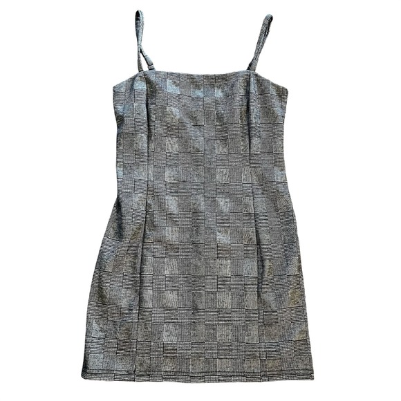 Forever 21 Dresses & Skirts - Forever 21 Black Gray Plaid Mini Dress Women's Large‎ Sleeveless Checkered Lined